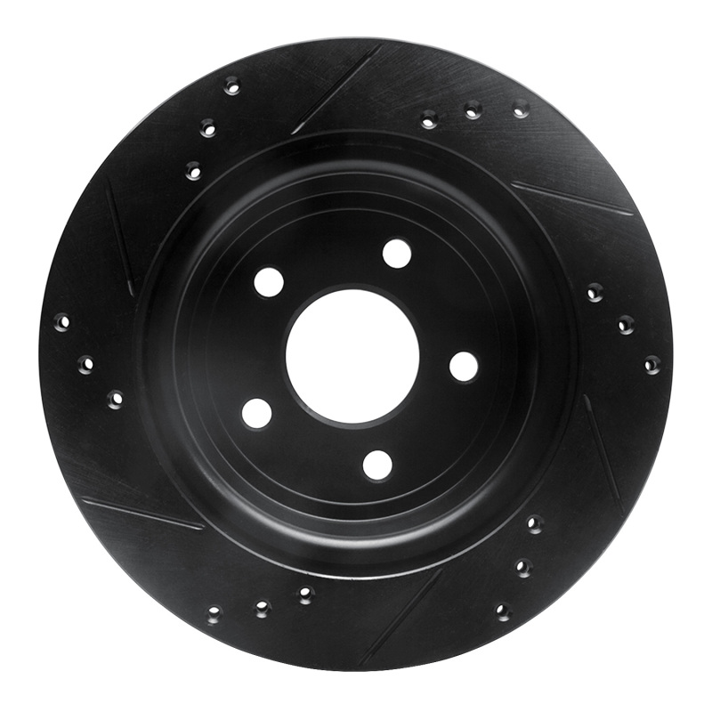 Chevrolet Cobalt Brake Rotor (1) - Rear Right - R1 Concepts - Drilled & Slotted - Black - `08-`10